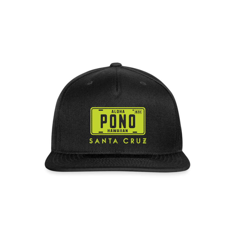 Aloha Pono Hawaiian Snapback Hat - black