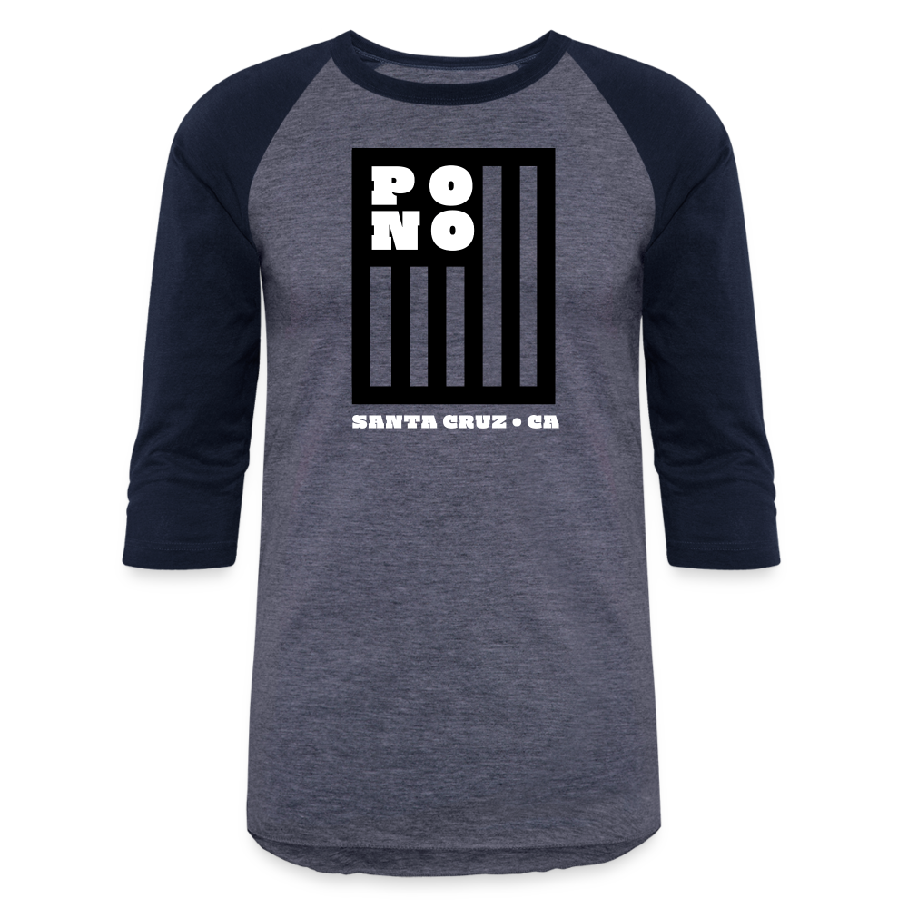 Pono USA Baseball Tee - heather blue/navy