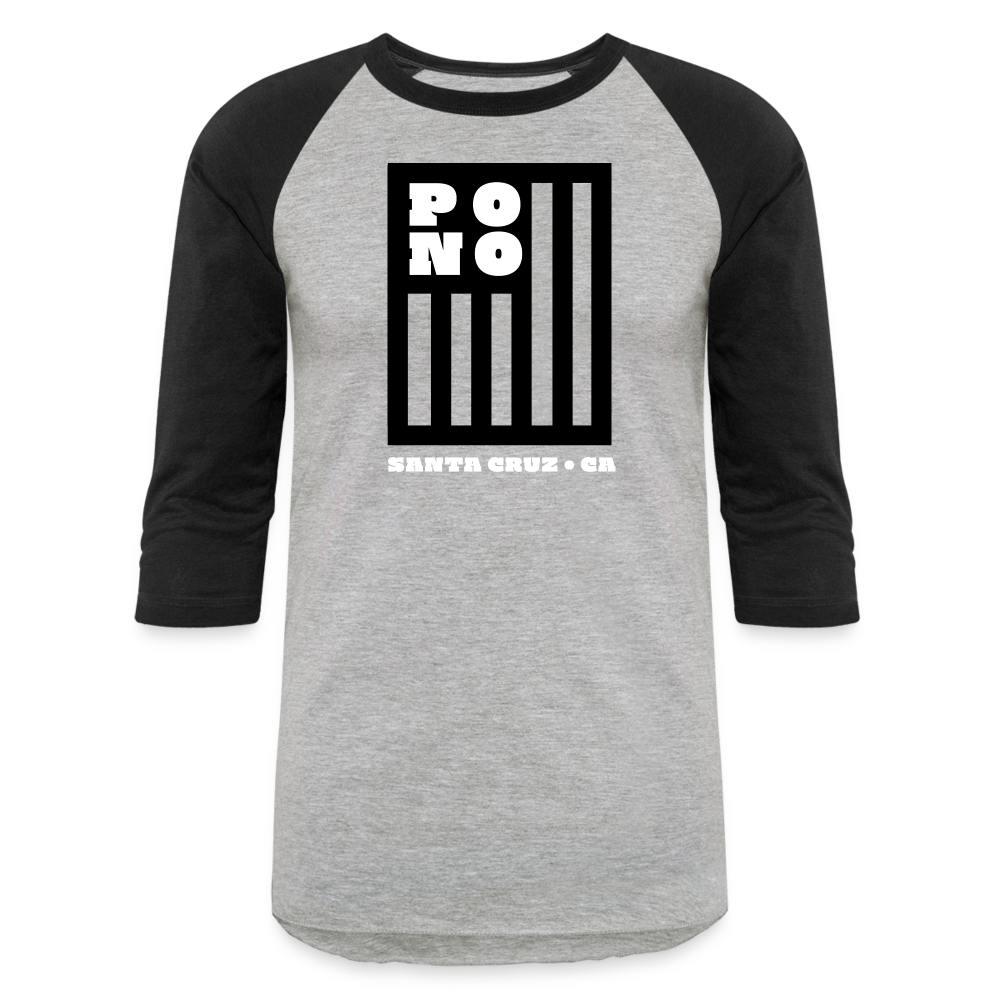 Pono USA Baseball Tee - heather gray/black