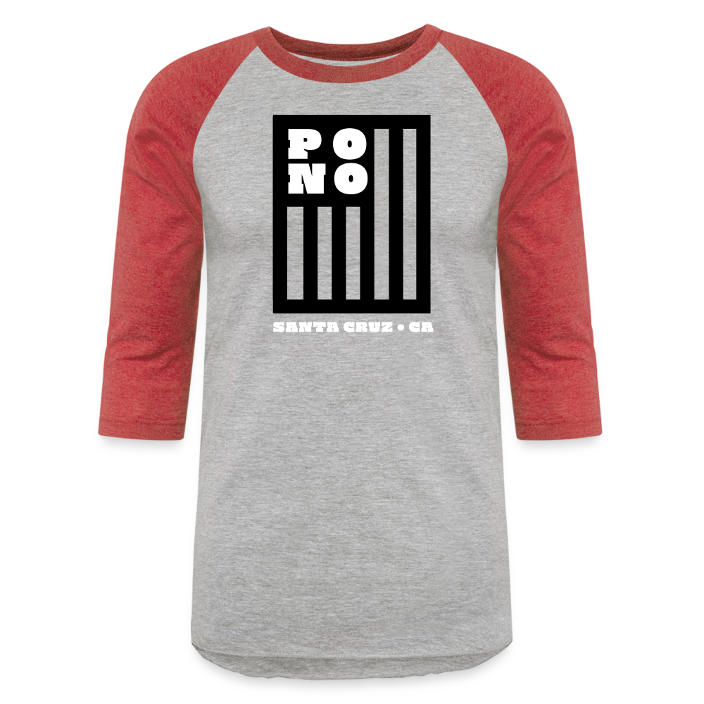 Pono USA Baseball Tee - heather gray/red