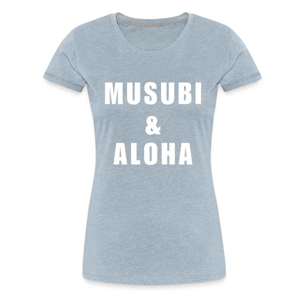 Women’s Musubi & Aloha Tee - heather ice blue