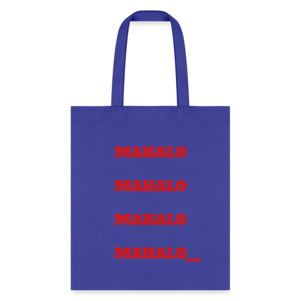 Mahalo Tote Bag - royal blue