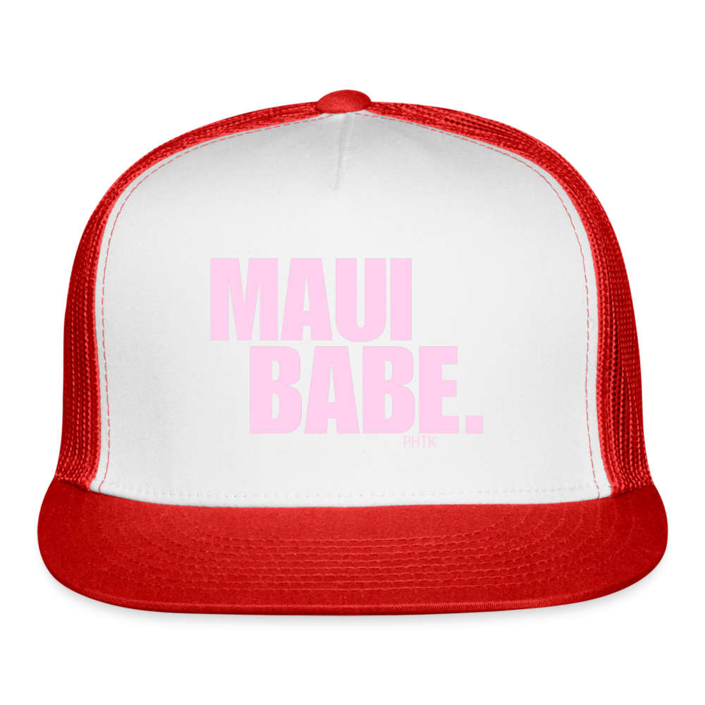 Maui Babe Trucker Cap - white/red