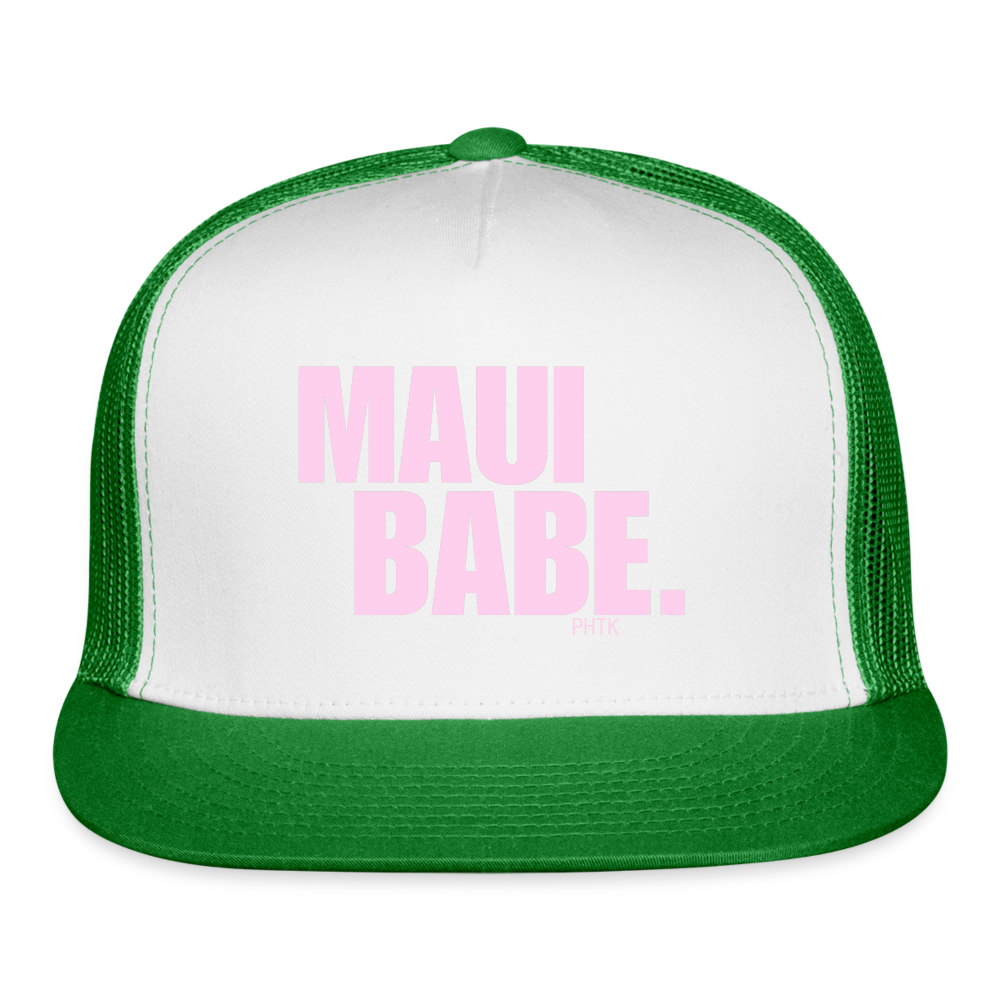 Maui Babe Trucker Cap - white/kelly green