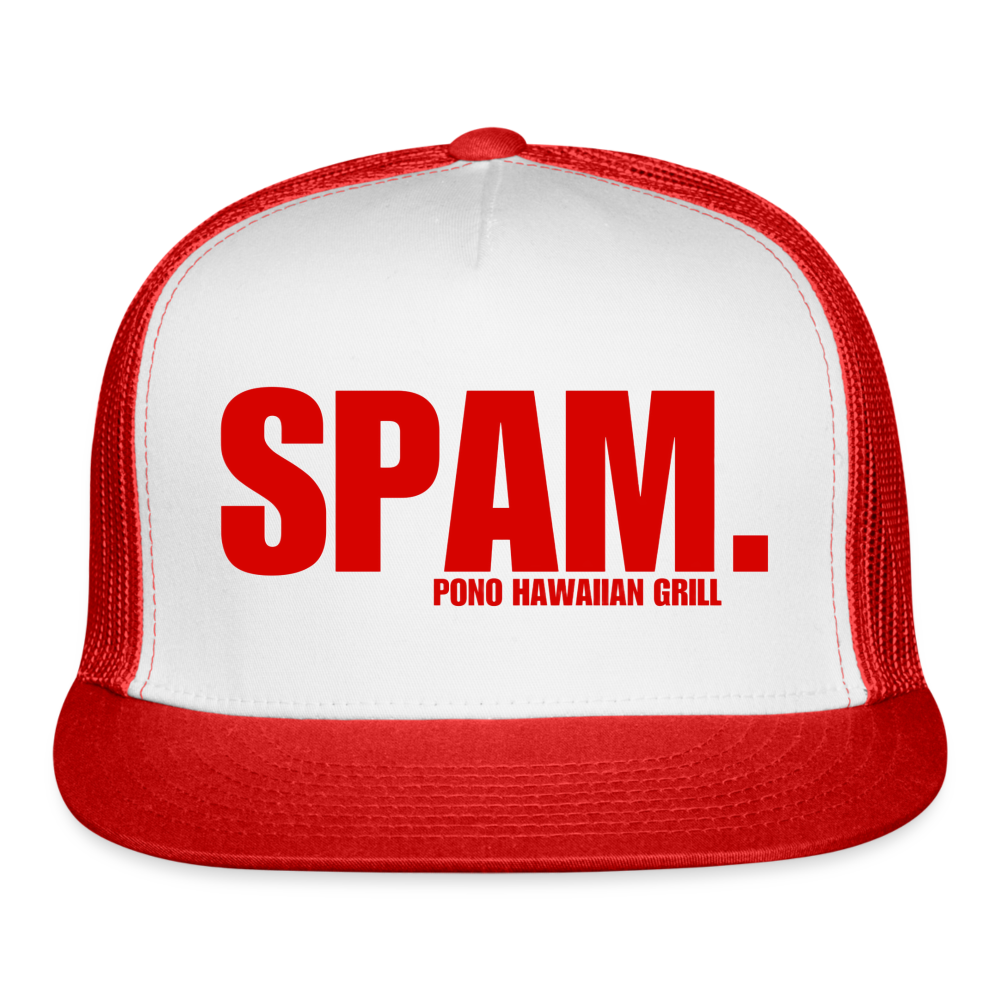 SPAM Trucker Cap - white/red