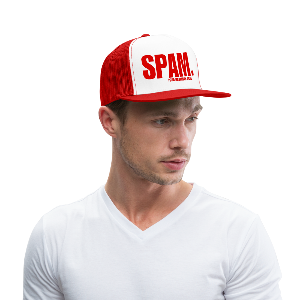 SPAM Trucker Cap - white/red